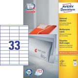 Avery Étiquettes universelles - blanc - 70 x 25.4 mm - adhésif permanent