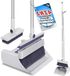 4-in-1 handreiniger met lange steel en sneeuwschuiver set, inclusief schoonmaakset met bezem, steel en schoonmaakschuiver, reiniger met sneeuwschuiver (grijs-wit)