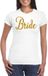 Bellatio Decorations Vrijgezellenfeest T-shirt voor dames - bride - wit - gouden glitter - bruiloft XXL