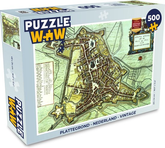 MuchoWow Puzzel Plattegrond - Nederland - Vintage - Legpuzzel - Puzzel 500 stukjes - Stadskaart