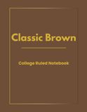 Classic Brown College Ruled Notebook