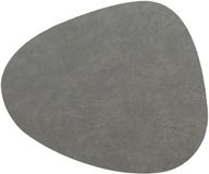 Unique Living placemats Floris lederlook - 1x - 39 x 30 cm - donkergrijs - PU leather - tafel onderleggers
