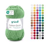Gründl Wol Cotton Quick uni - dunne wol voor haken - breigaren - haakgaren - glanzend en huidvriendelijk - 100% katoen - 1 kluwen 50 g / 125 m - naalddikte 3-4 - salie
