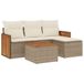 vidaXL 5-delige Loungeset met kussens, polyrattan, beige