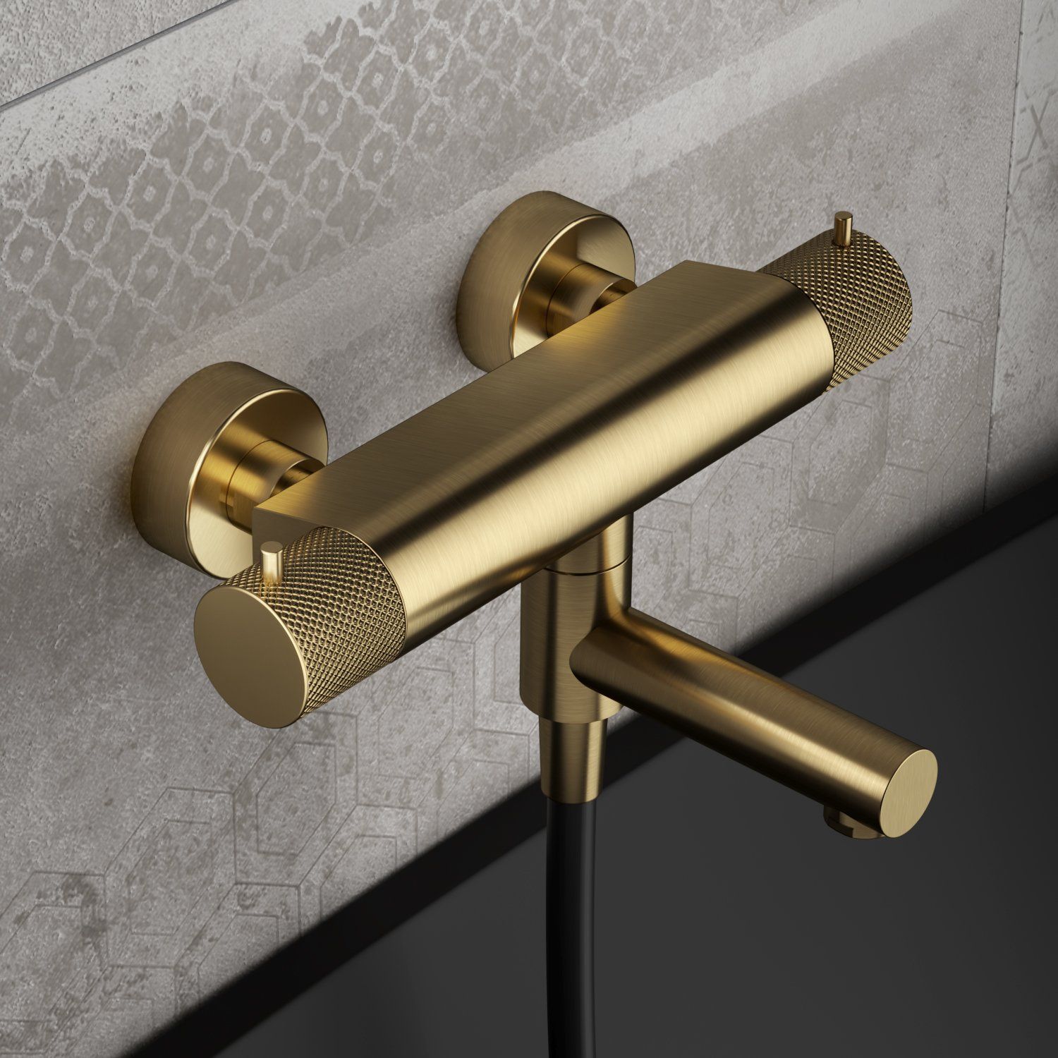 hotbath Cobber X CX020 thermostatische badmengkraan geborsteld messing PVD