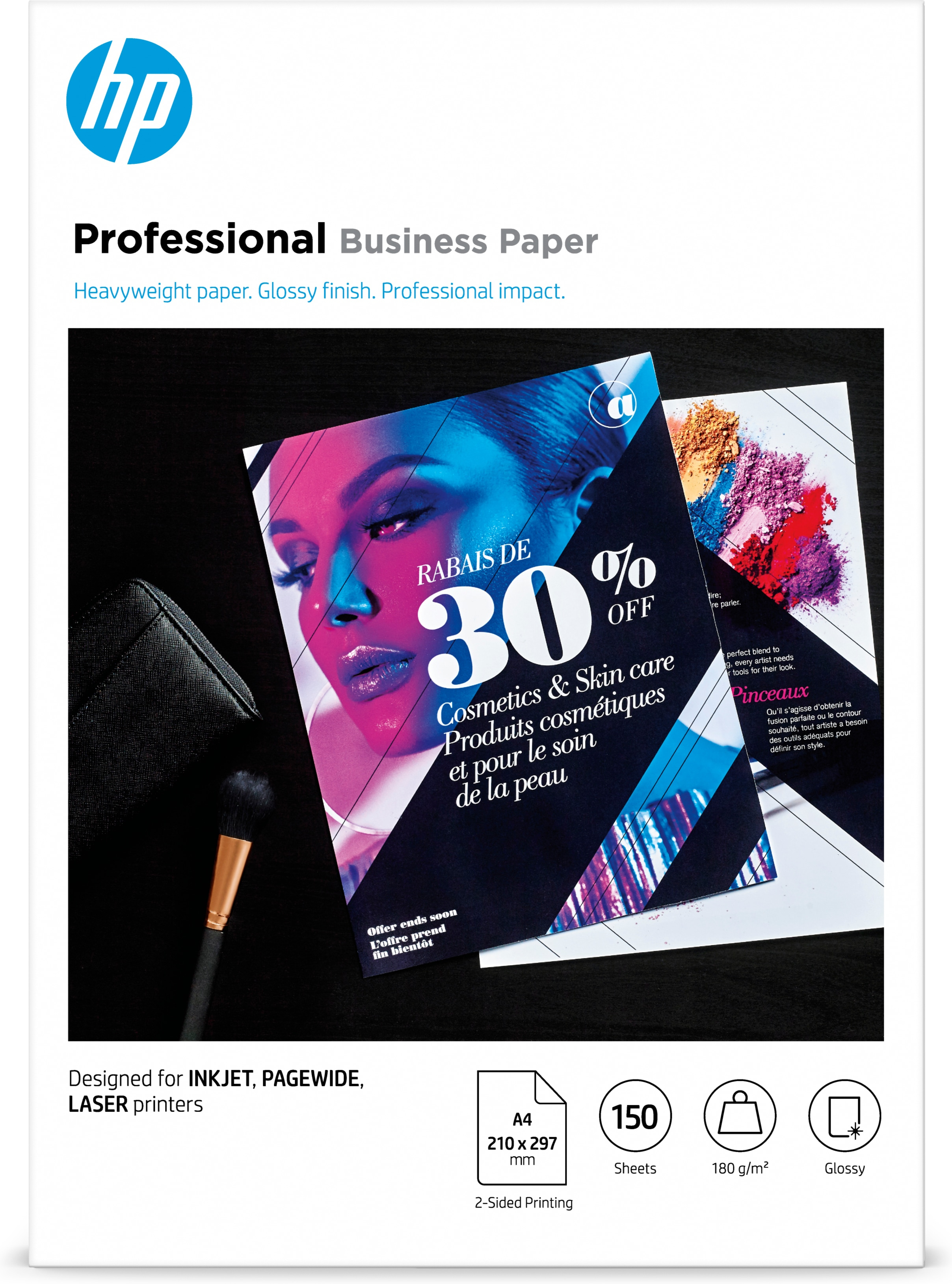 HP Professional Business Paper, Glossy, 180 g/m2, A4 (210 x 297 mm), 150 sheets