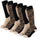Apollo Chaussettes de ski femme 6 paires - Beige imprimé léopard - Taille 35/38