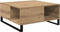 vidaXL Salontafel Artisan Eiken 80 x 80 x 36,5 cm Bewerkt hout