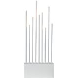EGLO Kandelaar Buzz, decoratielamp kerst | raamdecoratie van hout en staal in wit, warmwit licht