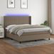 Maison Exclusive - Boxspringbed met matras en LED-verlichting, taupe, 180x200 cm, textiel