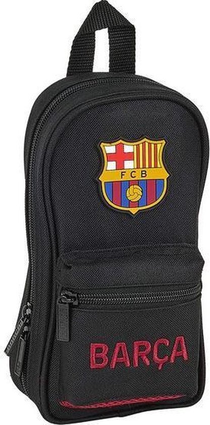 Safta 412027747 Pencil Case Backpack 4 Filled, 33 Parts, Fc Barcelona, Black Fcb