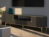 Mobistoxx Pegasus Meuble tv-hifi PEGASUS 2 portes 1 tiroir noir/or