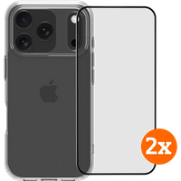 BlueBuilt Protective Back Cover iPhone 17 Pro Transparant + Screenprotector Glas Duo Pack