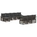 vidaXL Banc de jardin - Set - 10 - pièces - Gris - poly - rotin