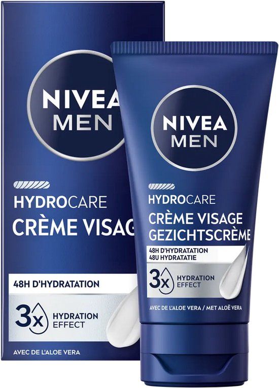 NIVEA MEN Hydrocare Gezichtscrème – Hydraterende Crème - Moisturizer – voor de Normale & Gevoelige Mannenhuid – Dagcrème - 75 ml