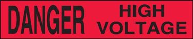 Accuform MPT25 Plastic Barricade/Perimeter Tape, Legend "Danger HIGH Voltage", 3" Width x 1000-ft Length x 3-mil Thickness, Black on Red