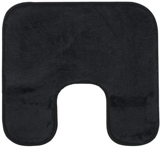 Gözze Premium antislip badmat met uitsparing, RIO, 100% microvezel, Zwart, 50 x 45 cm