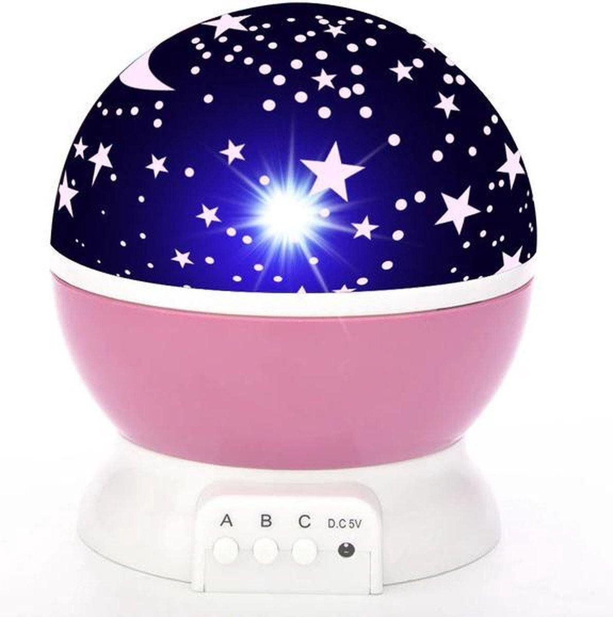 iBello Sterrenhemel Projector - NachtLamp Kinderkamer - Roterende Sterrenprojector - Led - Roze