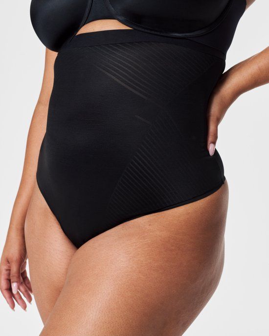 SPANX Thinstincts 2.0 High-Waisted Thong - Black - Size L