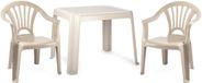 Plasticforte Ensemble de jardin pour enfants et table - plastique - beige - avec 2x chaises