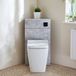 Hudson Reed Cluo WC-Ombouw Hoekmontage Moderne Béton Gris avec Bouton de Chasse Noir avec Réservoir et Sandford Toilette Debout