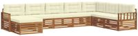 vidaXL - Buiten - bank - set - 8 - st - Natuurlijk - en - Crème - Massief - Acacia - Hout