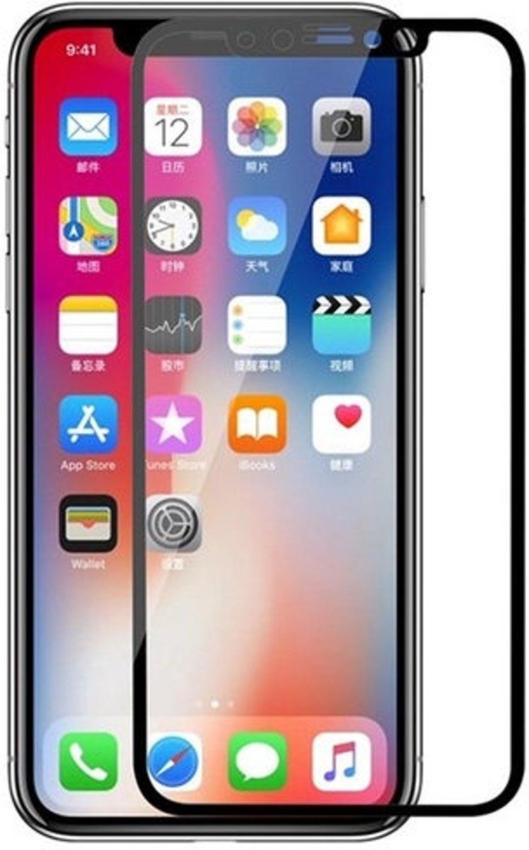 Best Cases - Zwart Apple iPhone X Tempered Glass Screen Protector - 8718883910782