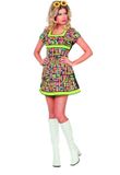 Wilbers Neon Popart jurk vrouw - Maat 40