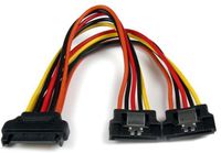 StarTech.com 15 cm SATA Voeding Y-splitterkabel - Zwart