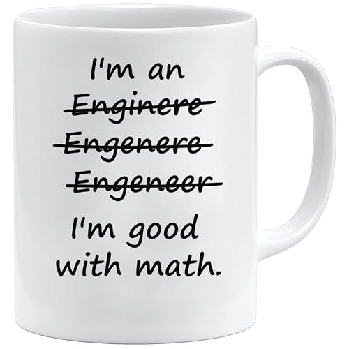 I'm Acen Keramische mok "I'm an Engineer I'm Good with Math", wit, 325 ml