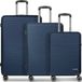 Franky Dallas 3.0 4-wiel kofferset 3-delig met stretch plooi - Harde bagage - TSA slot - dark blue