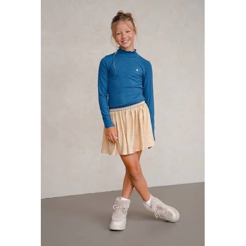 Like Flo jurk met col rib gebreid blauw