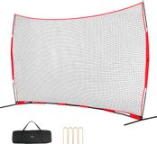 VEVOR Barricade Backstop Net, Balsportbarrièrenet, 507 x 140 x 312 cm, Draagbare Oefenapparatuur met Draagtas, Beschermend Scherm voor Honkbal, Softbal, Voetbal