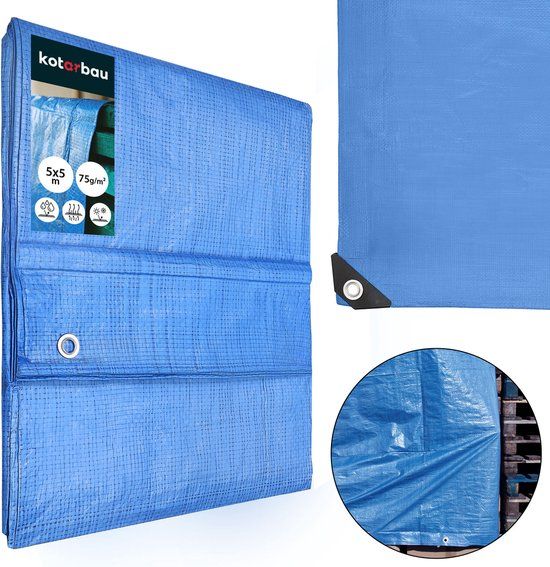 KOTARBAU® Afdekzeil - Polyethyleen - 5 x 5 m - Blauw