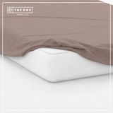 The One towelling The One Bedding Hoeslaken - 100 x 220 cm - Eenpersoons - Katoen/Satijn - Wit