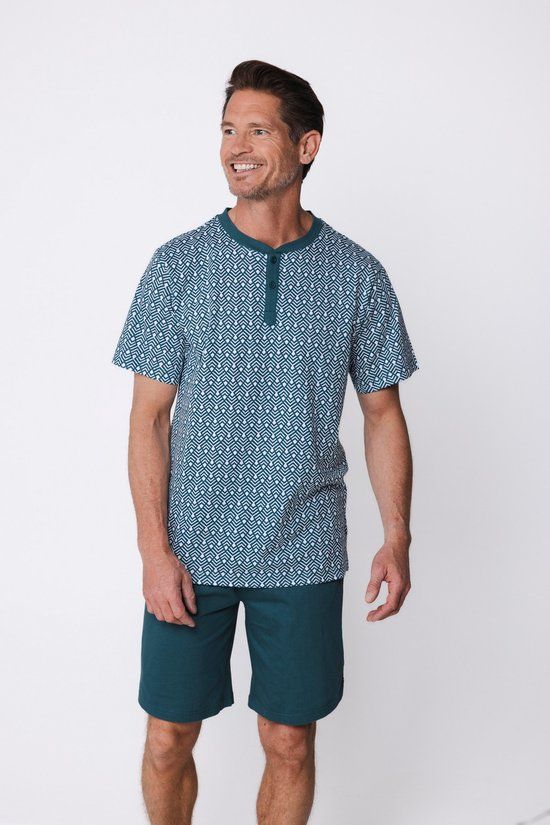 Pastunette Men's Shortama Green Motion Cotton Green Size XL
