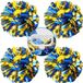 Cheerleader pompons set van 4 - blauw en goud met handvat
