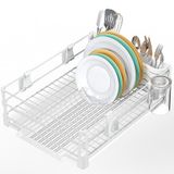 Simple Houseware Afdruiprek met afdruiprek, mokhouder en gebruiksvoorwerpenhouder, wit