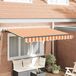 Maison Exclusive - Parasol manuel, 3,5 x 2 mètres, rayé jaune, orange et blanc
