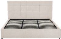 Vente-unique Bed met opbergruimte stof beige 200 x 200 cm