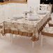 PETTI Artigiani Italiani - Tafelkleed, tafelkleed, tafelkleed met kunststof coating van katoen, design Lidia, bruin X12 plekjes (140 x 240 cm) 100% Made in Italy