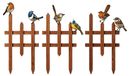 Set de 3 clôtures de jardin avec décoration d'oiseaux