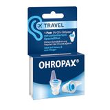 OHROPAX Travel oordopjes – gepatenteerd speciaal filter – reguleert drukcompensatie – geluidsisolatiewaarde SNR 16 dB – voor reizen en vliegen – 1 paar oordopjes met ingezet filter + 1 kleiner paar