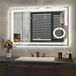 Miroir de salle de bain LED 70x90 cm - Miroir rectangulaire à monter au mur - Antibuée - Grossissement 3x - Lumière dimmable 3000–6000K - IP44, sans cadre