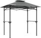 Wiltec BBQ-paviljoen grillpaviljoen rookafvoer met 2 platen, 2,45 x 1,52 m grijs