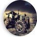 Artaza Forex Wall Circle Old Tractor on the Grass - 50x50 cm - Small - Wall Circle - Round Painting - Wall Decoration Circle