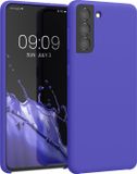 kwmobile telefoonhoesje geschikt voor Samsung Galaxy S21 - Hoesje met siliconen coating - Smartphone case in blauwpaars