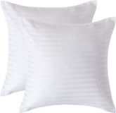 Homescapes Satijn Streep Katoen Kussensloop 40x40 cm – Set van 2 – Wit – 100% Egyptisch Katoen – Draaddichtheid 330
