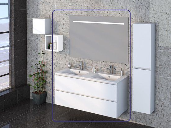 Wiesbaden Excellence Sephia Badmeubel Set 120cm - Mat Wit - Keramische Waskom