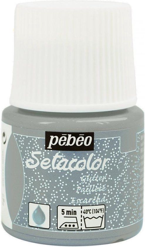 Pébéo Setacolor Glitter Zilveren Textielverf - 45ml